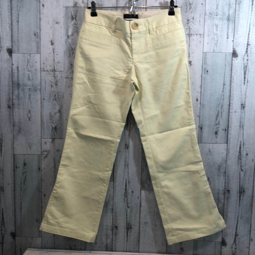 Banana Republic Pale Yellow Petite Crop Pants 4P